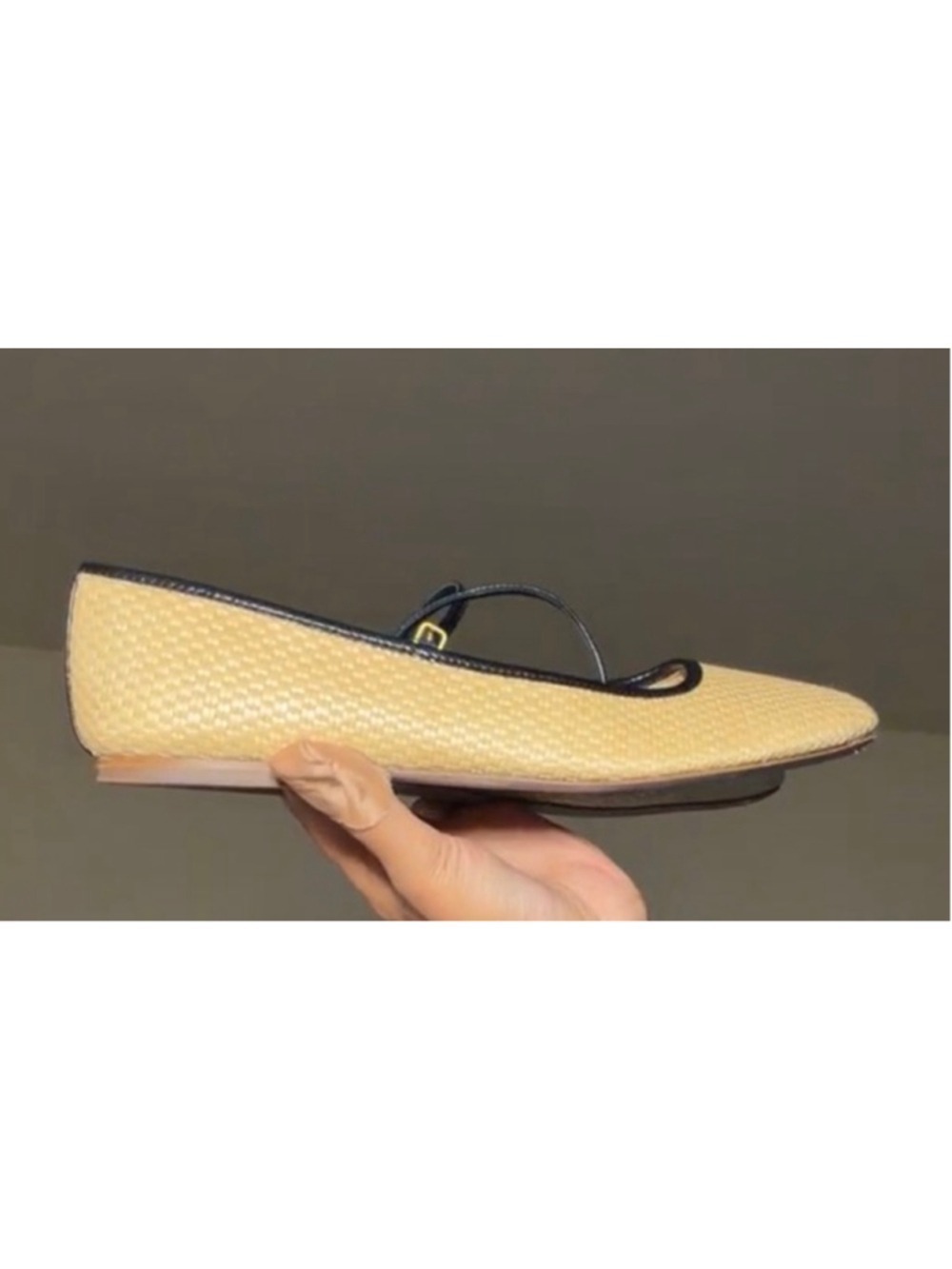 Veronica Beard Ellie Raffia Mary Jane Ballerina Flats 9.5 Beige - Picture 5 of 6
